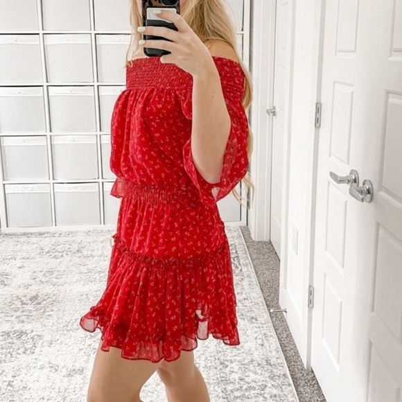 MISA Los Angeles Darla Floral Off Shoulder Dress ❤️ - Picture 12 of 12